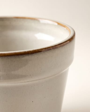 Clint Pot with Saucer Off White Ø 15 cm