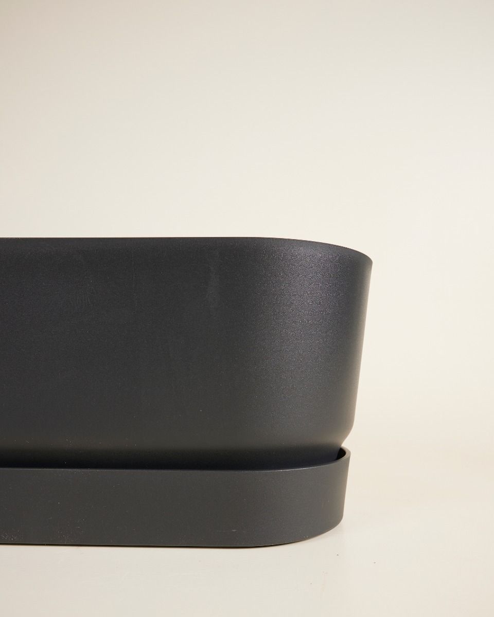 Elho Miles Ovaler Topf Schwarz 50 cm