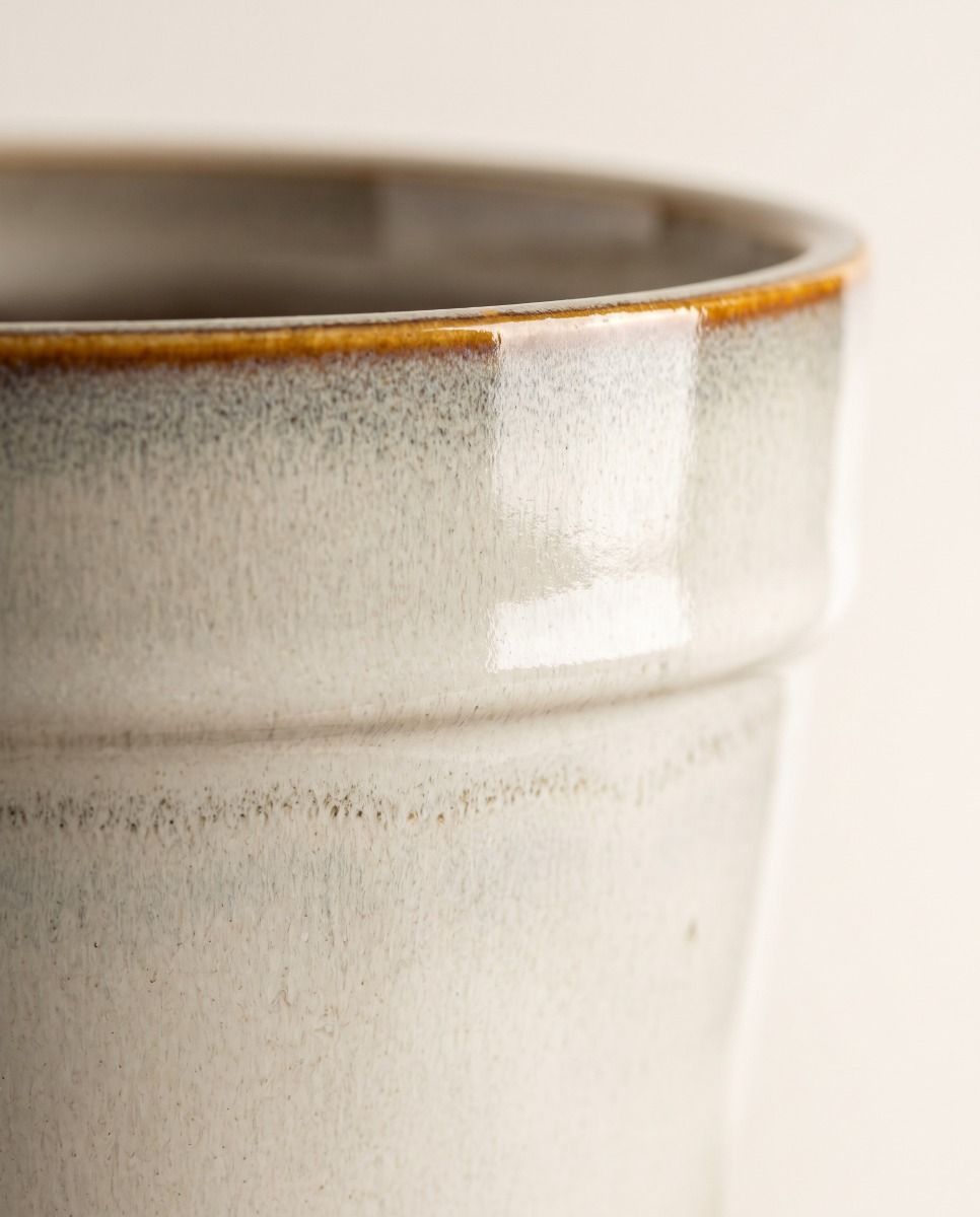 Clint Pot with Saucer Off White Ø 17 cm