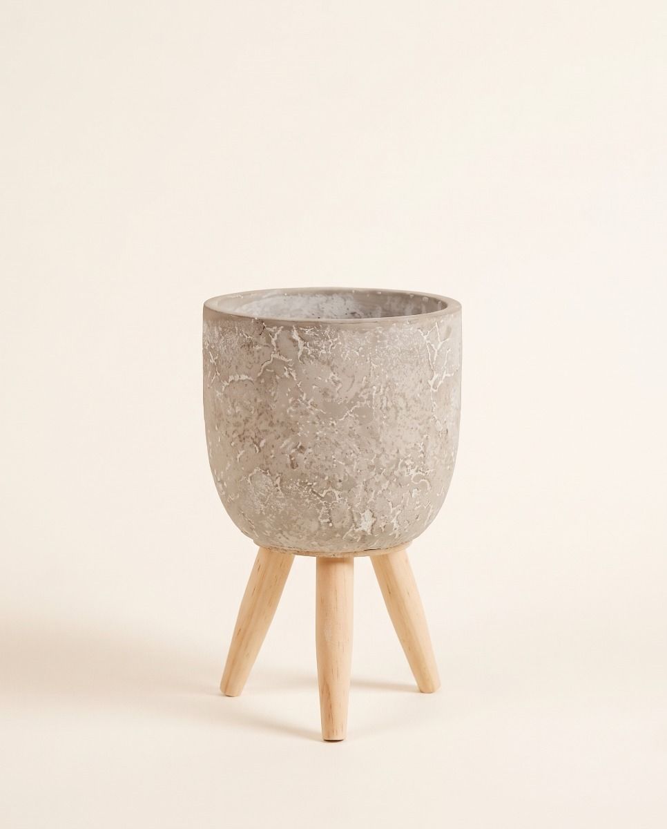 Jimmy Pot on Stand Light Grey Ø 14 cm